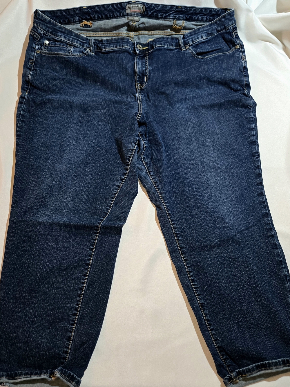 Torrid Dark Wash Boyfriend Straight VintaClassic Women's Dark Blue Stretch Jeans